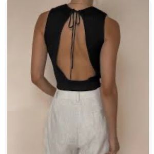 Dissh open back tank. Never worn. Black. Size Medium.